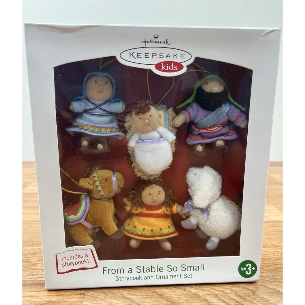 Hallmark Kids‎ Plush Nativity Ornament Set with Storybook NEW
